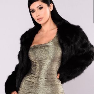 Black Faux Fur Coat
